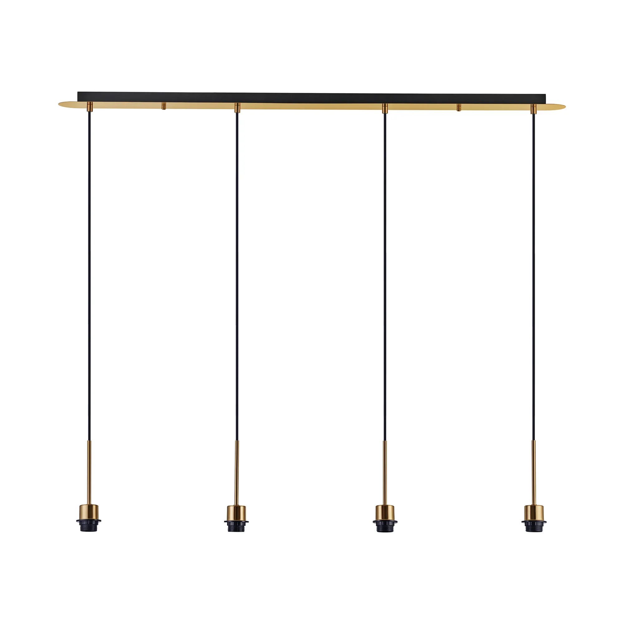 D0908AG  Carrie Antique Gold 4 Light Linear E27 Universal Pendant (FRAME ONLY), Suitable For A Vast Selection Of Shades